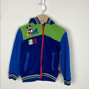 Disney Mickey Mouse Kids 4 Hooded Sweatshirt Colorful Casual Classic Green Blue